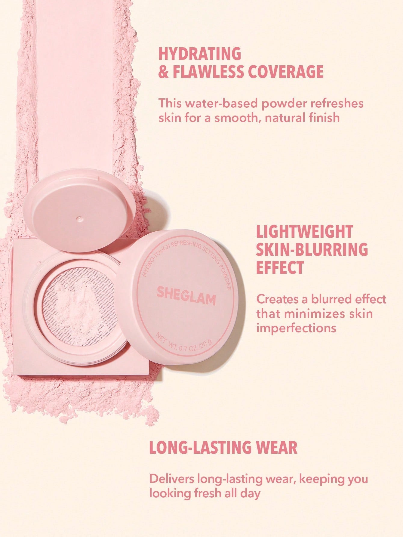 SHEGLAM Hydro-Touch Refreshing Setting Powder Water-Based Oil Control Loose Setting